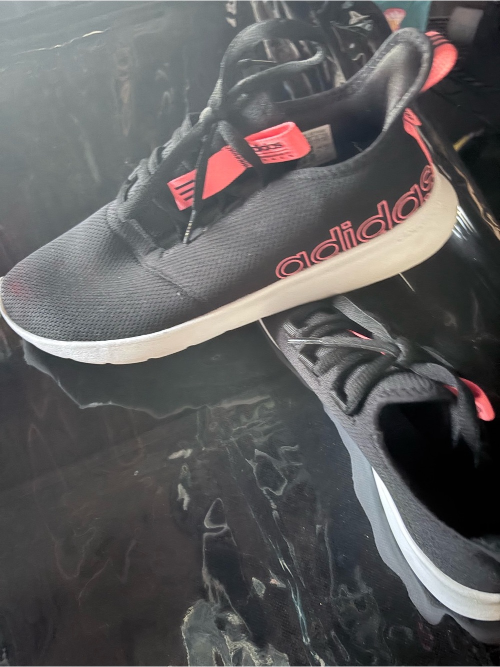 adidas Men’s Black and Coral Casual Sneakers
